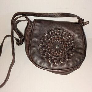 Vilenca Holland Crossbody Shoulder Bag Purse Brown Cognac Leather